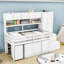 Lit mezzanine en bois avec bureau sous le lit, tiroirs et tablettes Karisma-196702631-196702629
