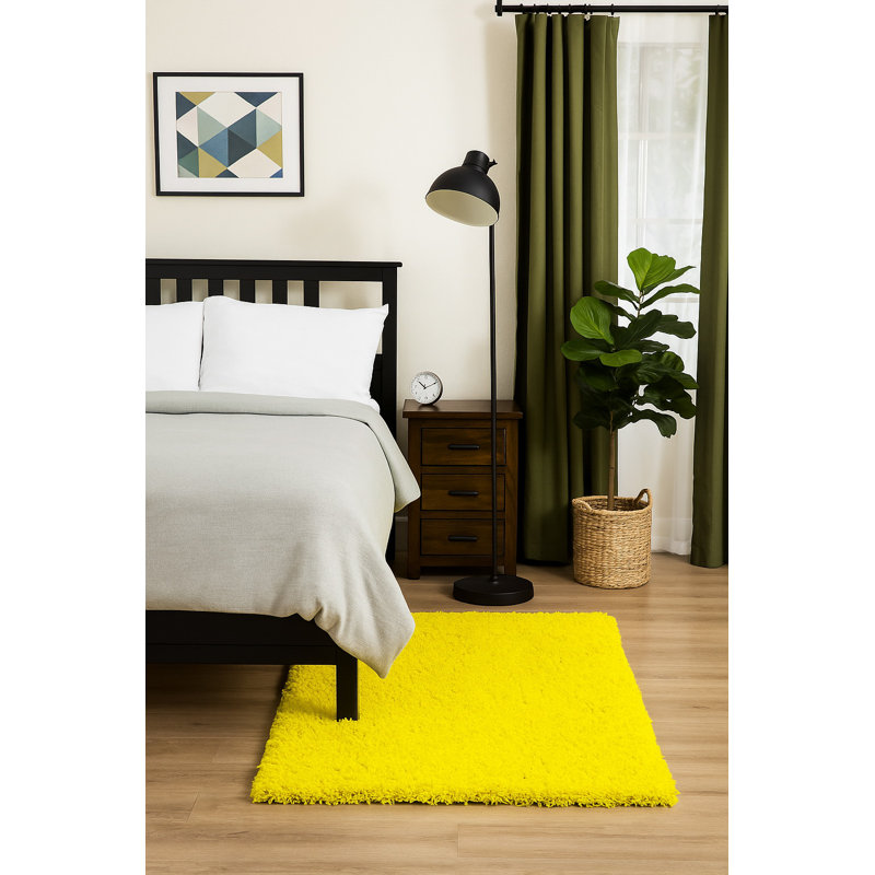 Gracehill Solid Colour Shag 60cm X 110cm Area Rug