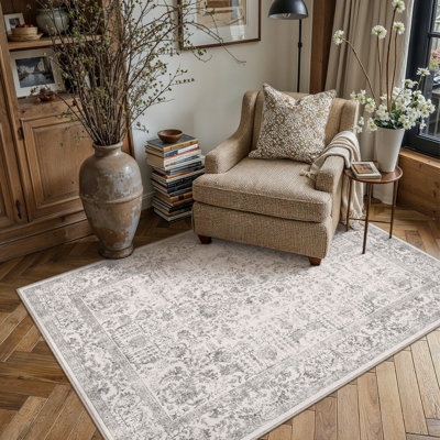 Tapis gris lavable Lilah