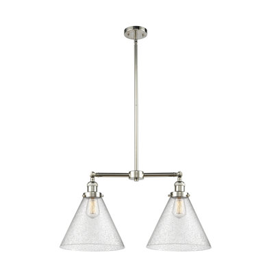 Luminaire suspendu linéaire à 2 lumières pour îlot de cuisine Runkle