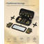 Boîte à bijoux de voyage, organisateur de boîte à bijoux en polyuréthane portable avec miroir, 4,1 x 4,1 x 2,4 pouces