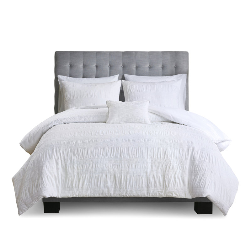 Housse de couette en coton texturé très grand / très grand - 4 pièces, King Duvet Cover + 3 Additional Pieces