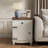 Farmhouse End Table, Side Table, Nightstand With Adjustable Shelf And Drawer