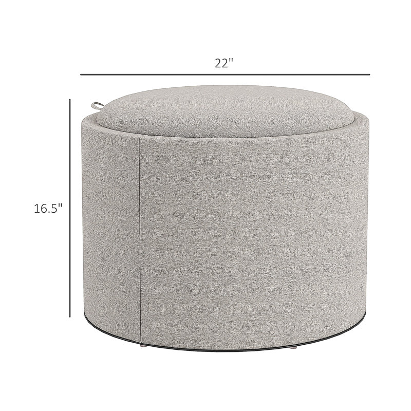 Table basse ronde avec repose-pieds avec plateau rabattable