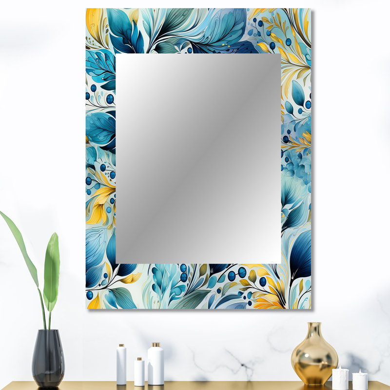 Watercolor Dreams - motif cachemire - miroir cachemire, miroir mural décoratif glam, 40 po x 30 po