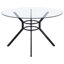 Table de salle à manger ronde Steele de 122 cm (48 po) avec dessus en verre chromé-1073083194