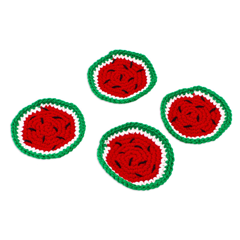 Polyester Round 4 Piece Coaster Set