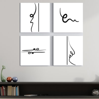 Lines - 4 Piece Print on Canvas