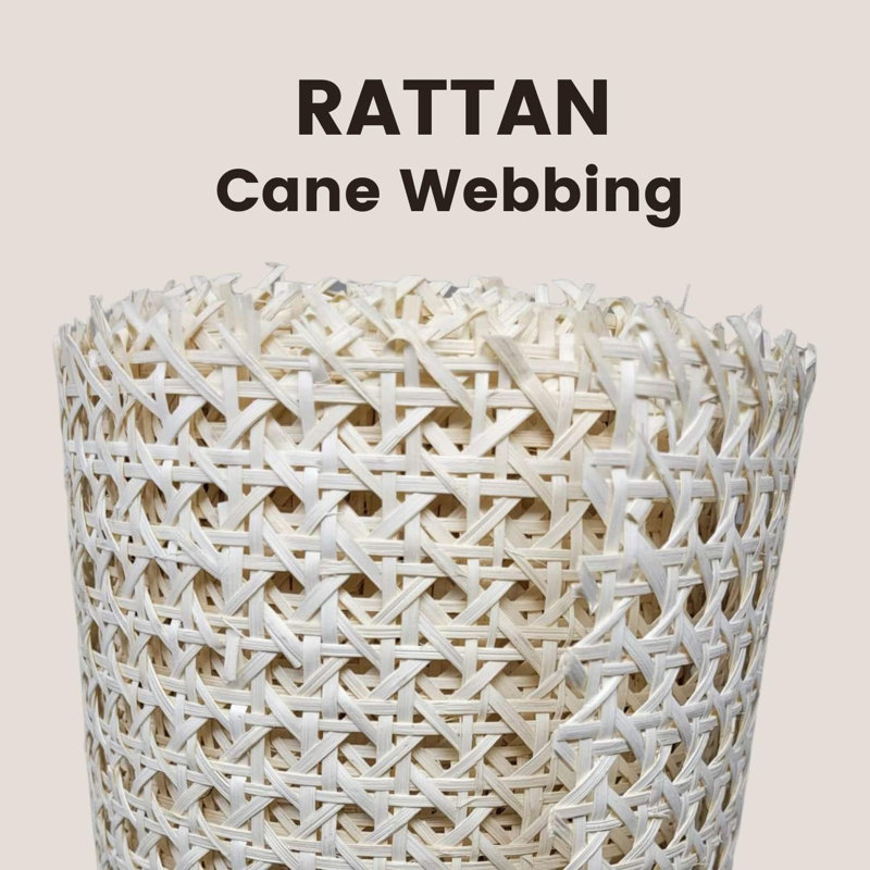 Rouleau de sangle en rotin semi-blanchi pour les projets de canne, H 18 po x l 120 po x P 0,50 po
