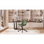 Chaise de bureau pivotante en cuir véritable avec roulettes Brionni-1037692703