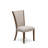 7-piece Mid-Century Dining Table Set consists of a Kitchen Table and 6 Light Tan Linen Fabric Dinner Chairs with Button tufted Back-Antique Walnut Finish-581957977-593989760
