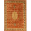 Lamani Wool Oriental Area Rug in Rust/Yellow/Blue