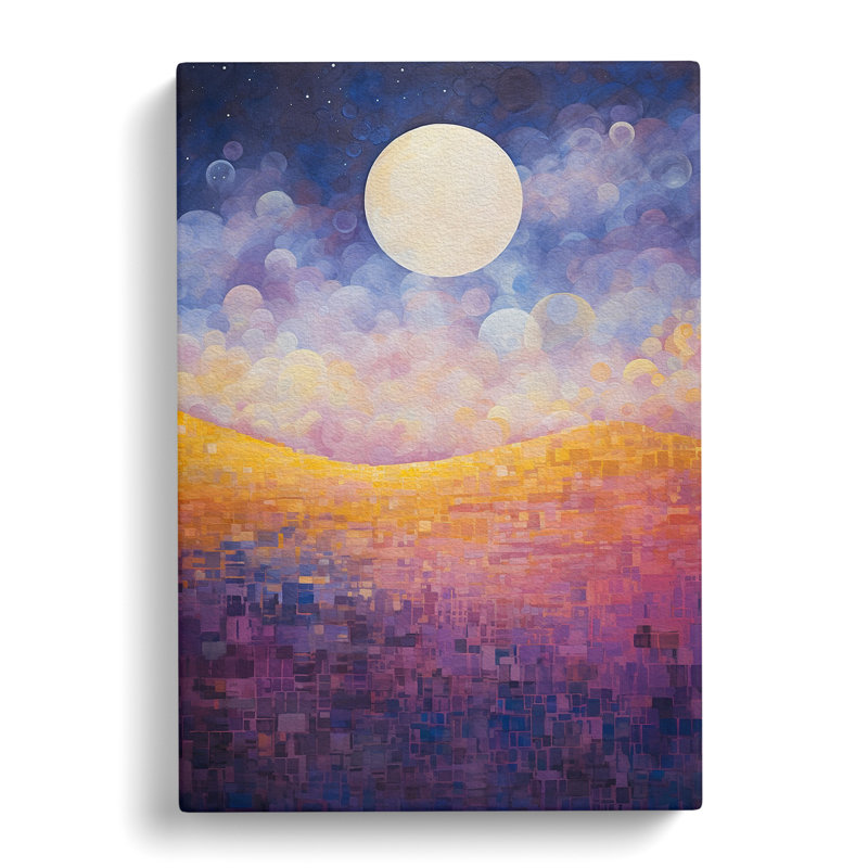 Moon Colour Field Art No.2 - Wrapped Canvas, 50cm H x 35cm W x 3cm D