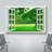 «Window Scenery View to Green Forest Field», reproduction sur toile tendue-98466666