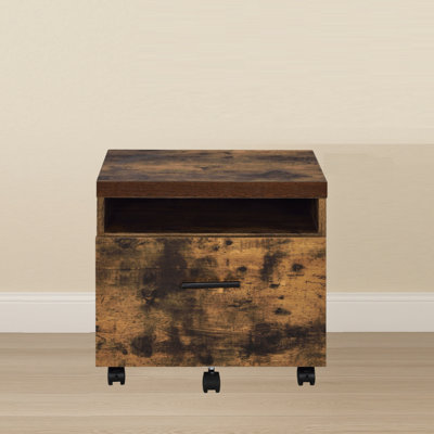 Bob Weathered Oak & Black Finish File Cabinet