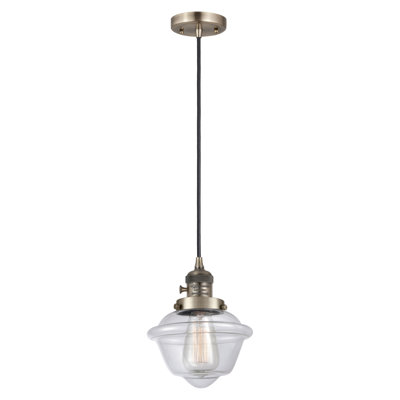 Franklin Restoration - Grourke - 1 Light Cord Hung Mini Pendant - On-Off Turn Switch - LED Bulb