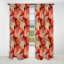 Toile corail motif tropical I - Rideau floral - Rideau occultant floral - 1 panneau-107548980