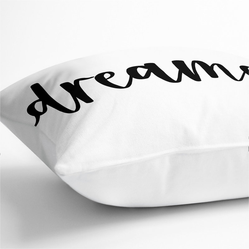 Sweet Dream No.3 Typography Square Throw Cushion, White, 55cm H x 55cm W x 20cm D