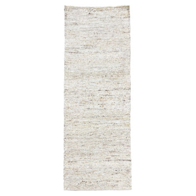 12X12 Round Natural Raw Wool Hand-Knotted Flatweave Area Rug