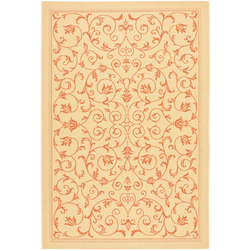 Tapis intérieur / extérieur ivoire Arneshia, Rectangle 6 pi 7 po x 9 pi 6 po