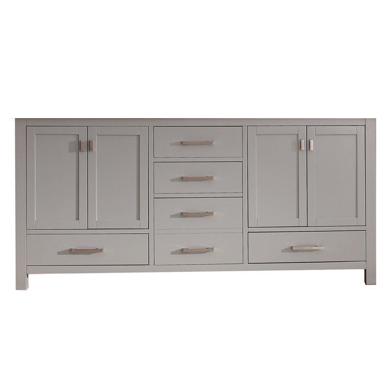 Modero 72'' W Double Bathroom Vanity Base, Chilled Gray