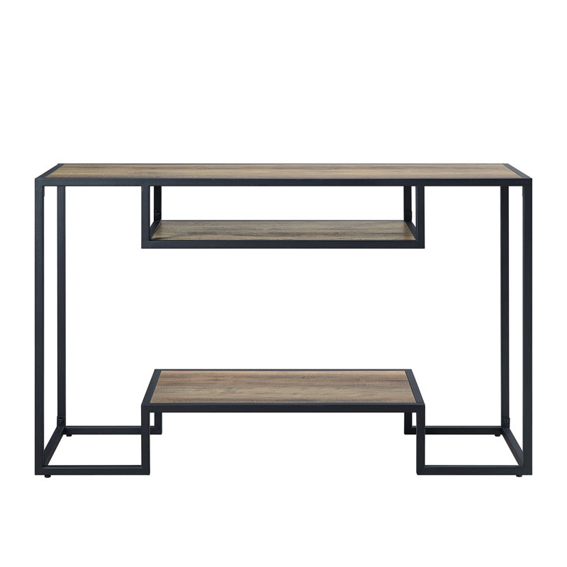 Rustic Oak & Black Finish Sofa Table