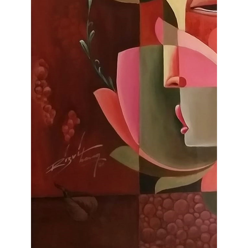 Bouddha - Base du dharma | Acrylique sur toile | Par Rizvi Hasan Ansari