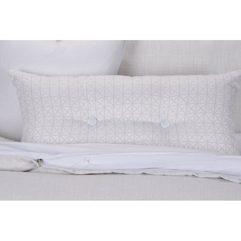 Lumiere Truffle Microfiber Reversible Mid-Century Modern Duvet Cover & Insert, White