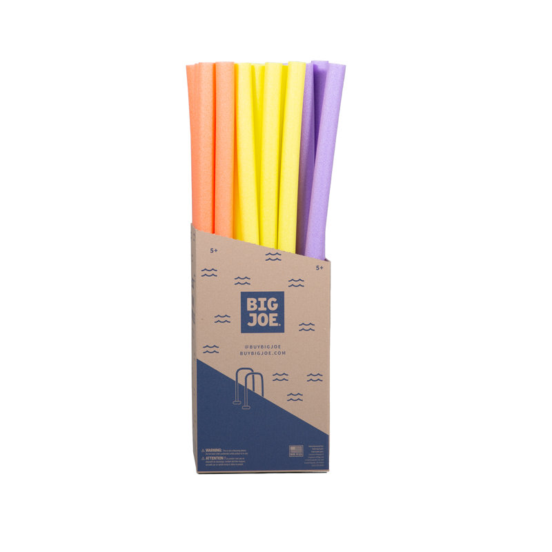 Big Joe Foam Swim Noodles, Assorted Colors, Coral, Purple, Yellow
