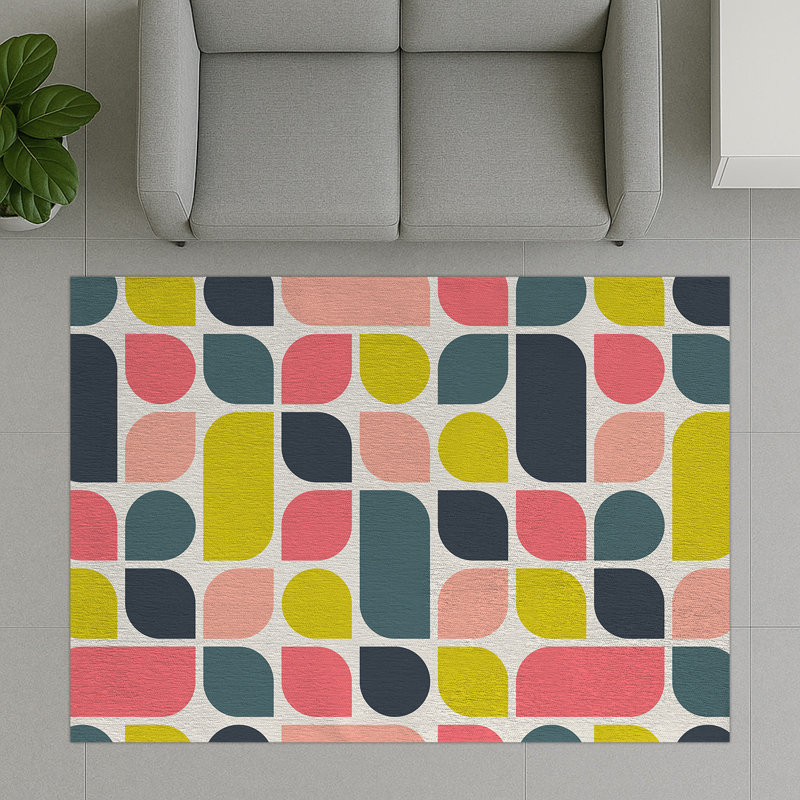 Geometric Area Rug, Rectangle 90 x 150 cm