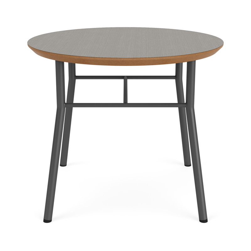 Chat Waiting Reception Round End Table, Sarum Twill, Charcoal
