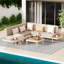 Ensemble de conversation modulaire en aluminium pour 5 personnes avec coussins