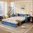 Wooden Storage Daybed With Removable Desk, Storage Drawers & Hydraulic Side Table-237631413-237631417