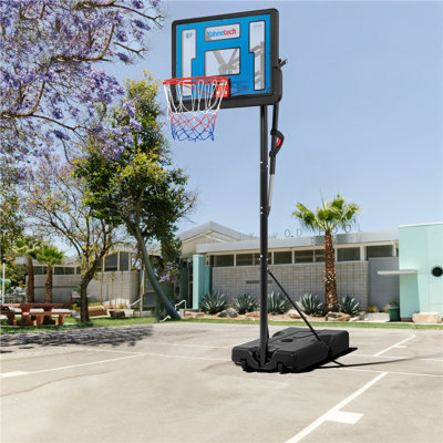 7.5′-10′ Hoop Height  Portable Basketball Hoop W/ Wheels