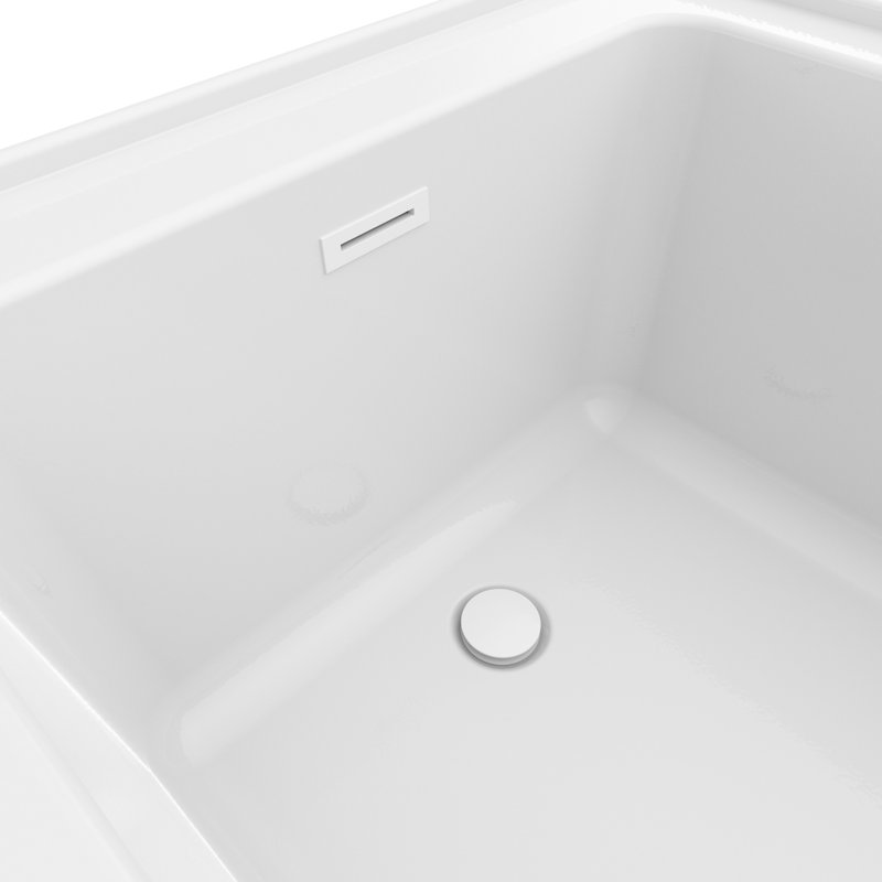 Baignoire de vidange en alcôve en acrylique blanc Nevia 6032 IF AFR, Gauche