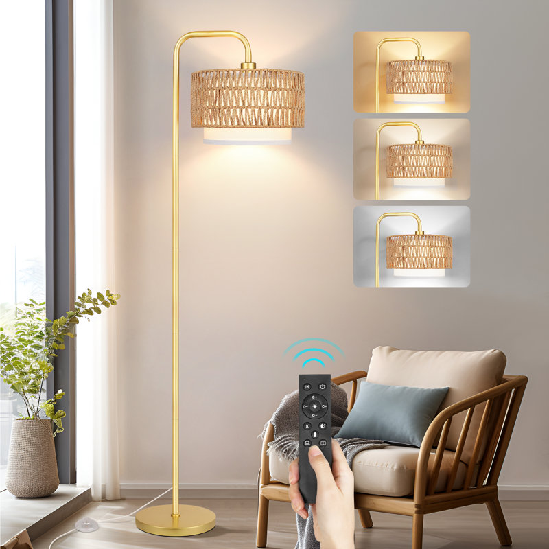 Lampe sur pied arquée 68 po Ashea, Or, White