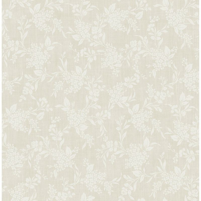 Rouleau de papier peint floral l 33 pi x l 20,5 po Tyrion, Grège / perle