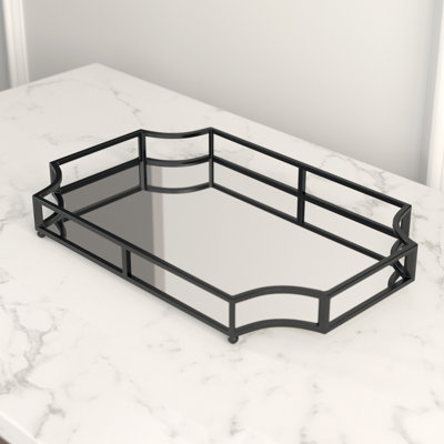 Brionna Mirrored Glass Tray