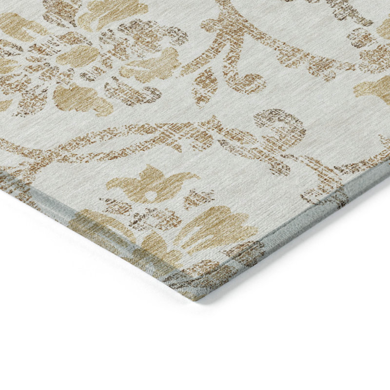 Sokaina Washable Floral Indoor / Outdoor Rug, Runner 2'3" x 7'6"