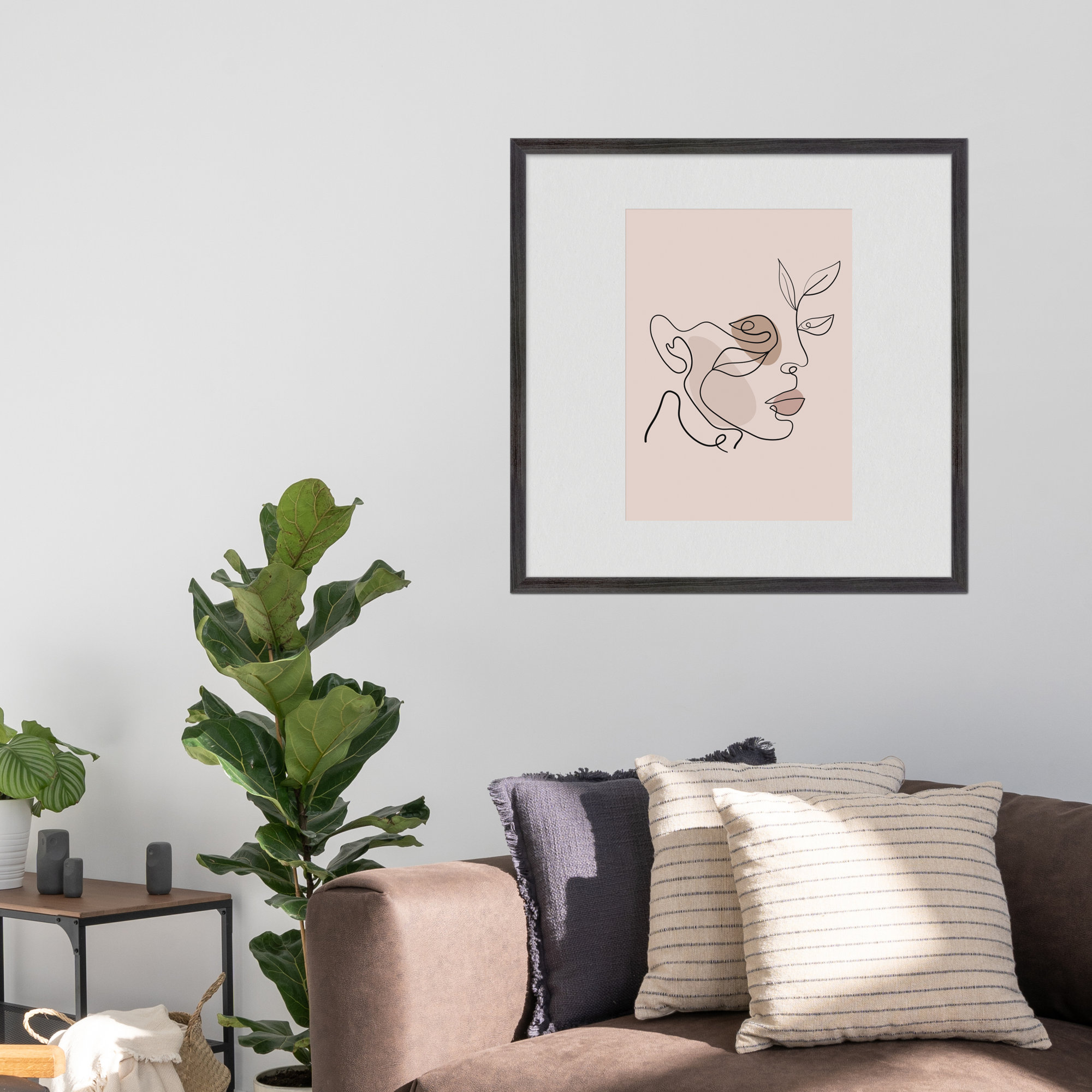 Linetta Wood Picture Frame with Mat, Gray, 8" x 10", 16" x 20"