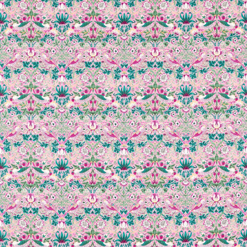 Strawberry Thief Fabric, Miami Strip