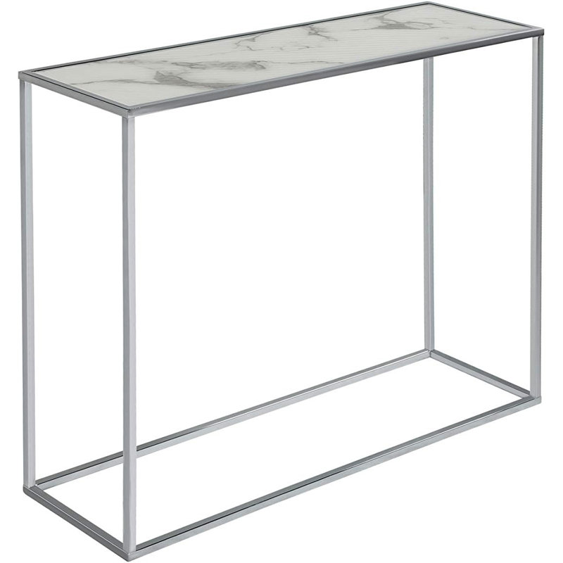 Polytric 100cm Console Table, Chrome, White