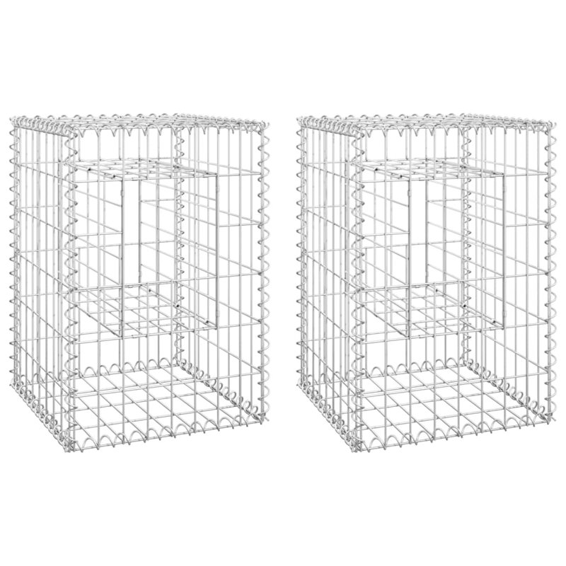 Silver Iron Basket Post, 2, 15.7" x 15.7" x 70.9"