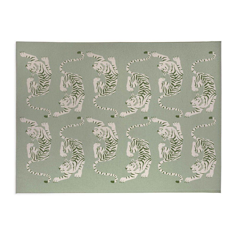 Tapis de cuisine Hey Tiger, Rectangle 5 pi x 7 pi, Rose 1
