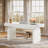 63" White Luxurious Executive Desk with Drawers, Moern Office Desk