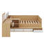 Lit plateforme double en bois avec tiroirs, tablettes et coiffeuse-835591868