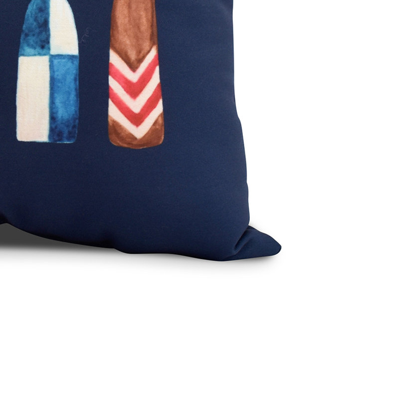 Housse et insert de coussin carré Nantucket, Bleu marine, 16 po x 1 po