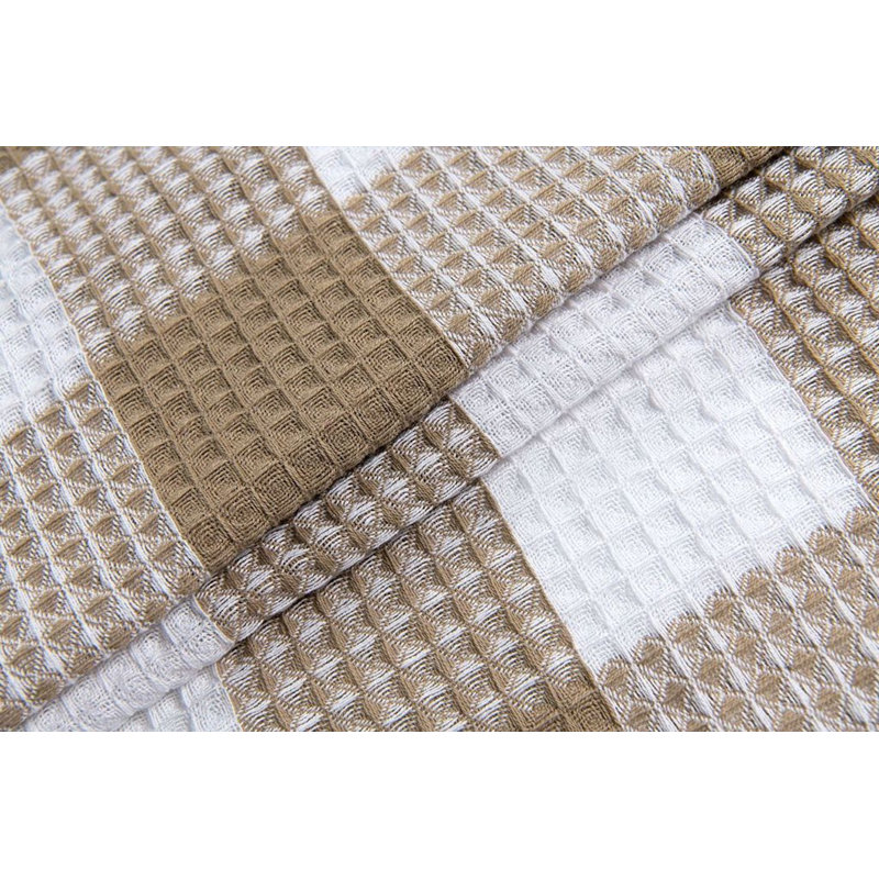 Cotton Checkered Shower Curtain, Coffee