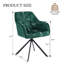 49.8cm H Velvet Upholstered Metal Armchair-122056786