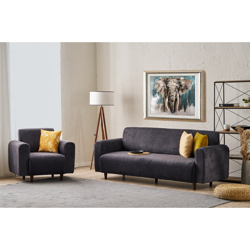 Bolat Living Room Set, Anthracite